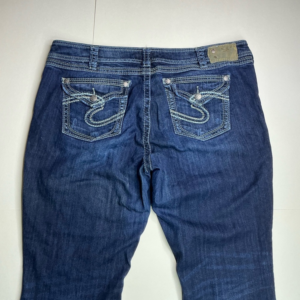 Silver Jeans SUKI Surplus Bootcut Dark Wash Denim Blue Jeans Women's Sz 18/L 32‎ - Picture 13 of 16